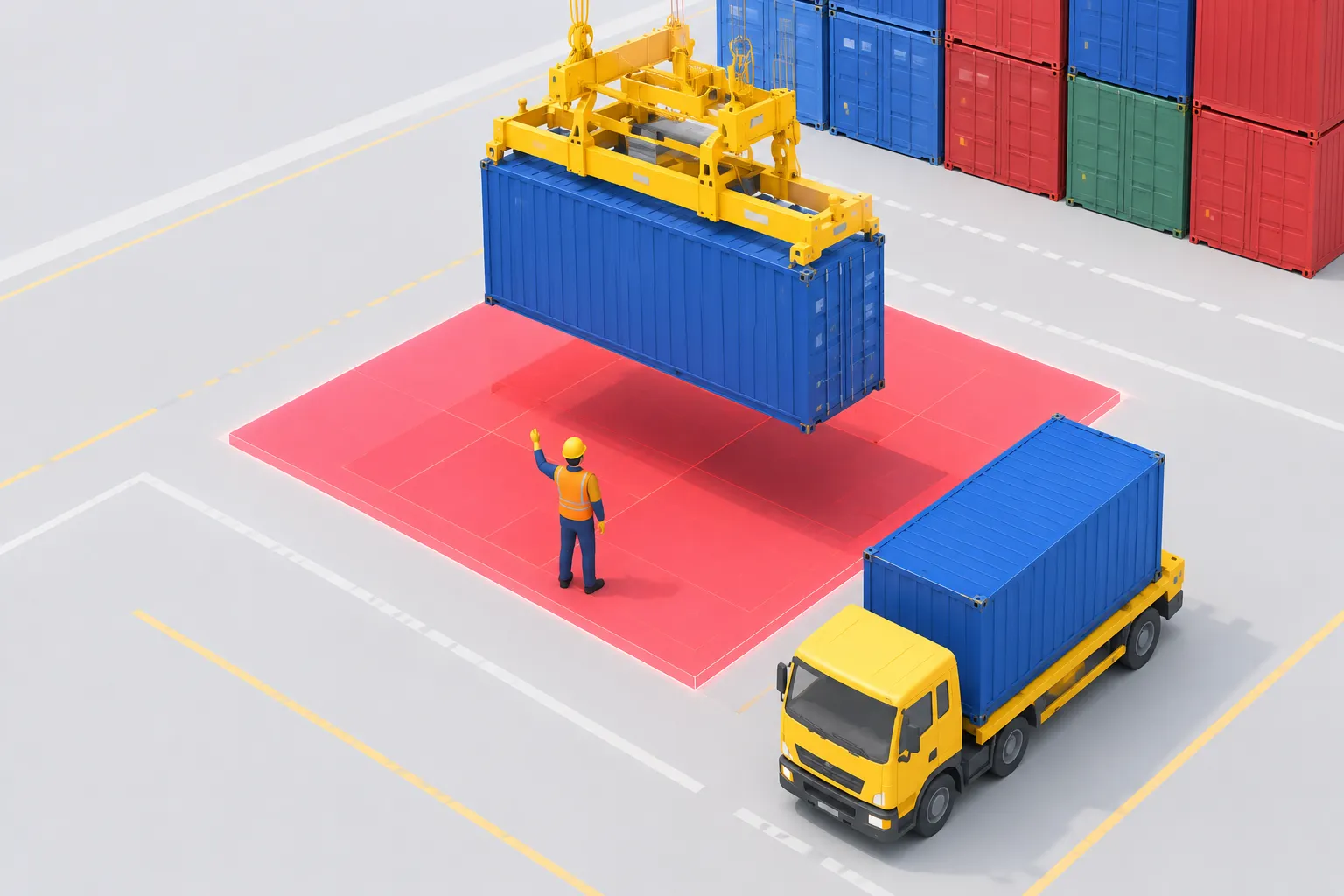 Container Handling Zone Safety Monitoring